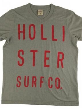 Hollister Surf Co. Gray T-Shirt Y2K Medium
